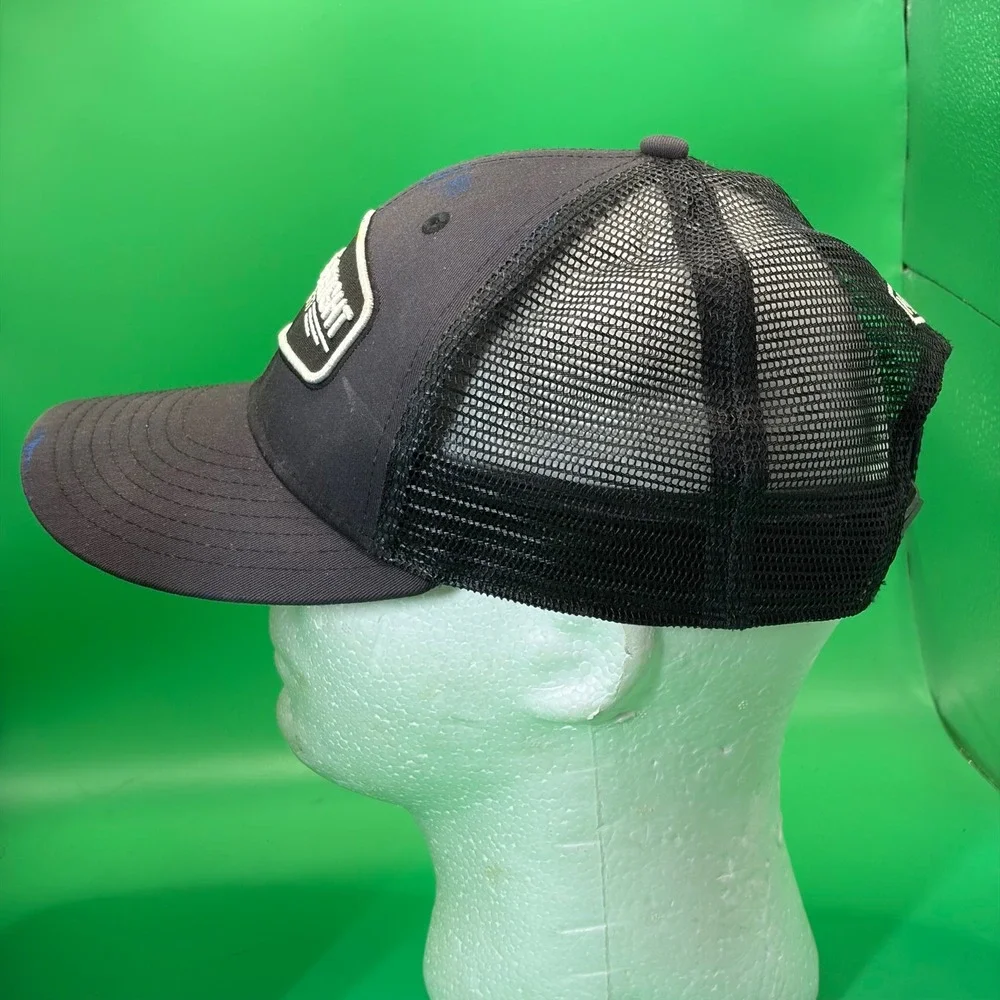 Harbor Freight Distressed Trucker Hat Adjustable Black Mesh Snapback Workwear